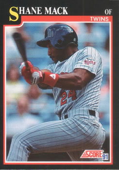 #284 Shane Mack - Minnesota Twins - 1991 Score Baseball