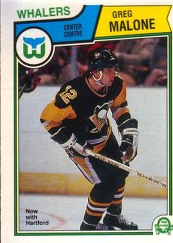 #284 Greg Malone - Hartford Whalers - 1983-84 O-Pee-Chee Hockey