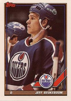 #284 Jeff Beukeboom - Edmonton Oilers - 1991-92 Topps Hockey