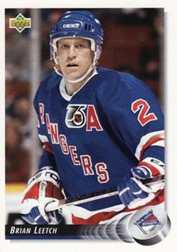 #284 Brian Leetch - New York Rangers - 1992-93 Upper Deck Hockey