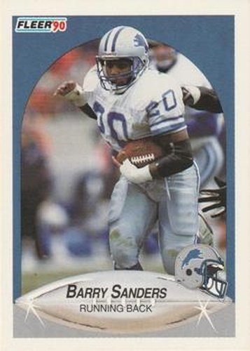 #284 Barry Sanders - Detroit Lions - 1990 Fleer Football