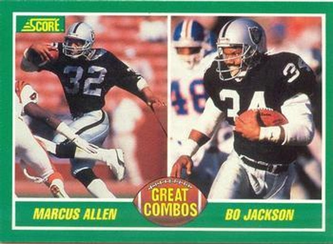 #284 Marcus Allen / Bo Jackson - Los Angeles Raiders - 1989 Score Football