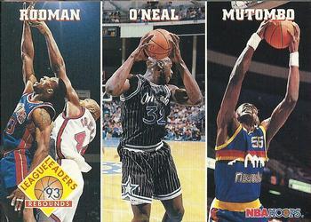 #284 Rebounds Dennis Rodman / Shaquille O'Neal / Dikembe Mutombo - Detroit Pistons / Orlando Magic / Denver Nuggets - 1993-94 Hoops Basketball