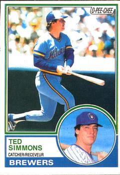 #284 Ted Simmons - Milwaukee Brewers - 1983 O-Pee-Chee Baseball