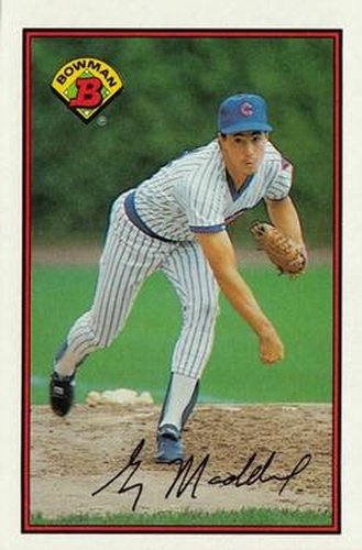 #284 Greg Maddux - Chicago Cubs - 1989 Bowman Baseball