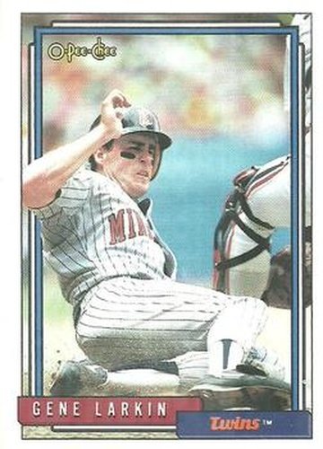 #284 Gene Larkin - Minnesota Twins - 1992 O-Pee-Chee Baseball