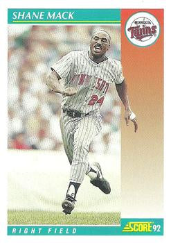 #284 Shane Mack - Minnesota Twins - 1992 Score Baseball