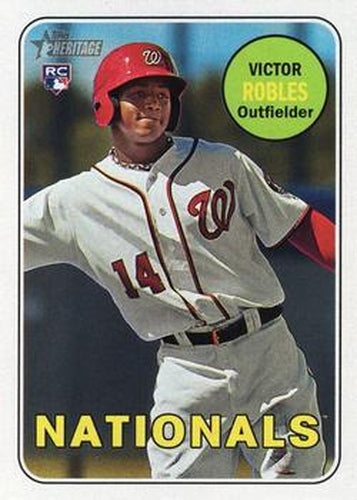 #284b Victor Robles - Washington Nationals - 2018 Topps Heritage Baseball