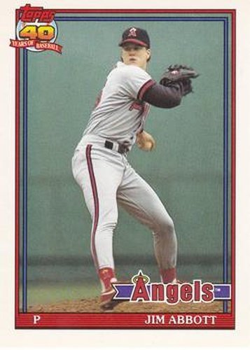#285 Jim Abbott - California Angels - 1991 O-Pee-Chee Baseball