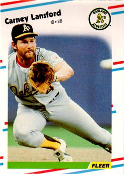 #285 Carney Lansford - Oakland Athletics - 1988 Fleer Baseball