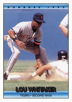 #285 Lou Whitaker - Detroit Tigers - 1992 Donruss Baseball