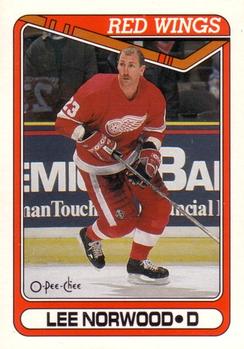 #285 Lee Norwood - Detroit Red Wings - 1990-91 O-Pee-Chee Hockey