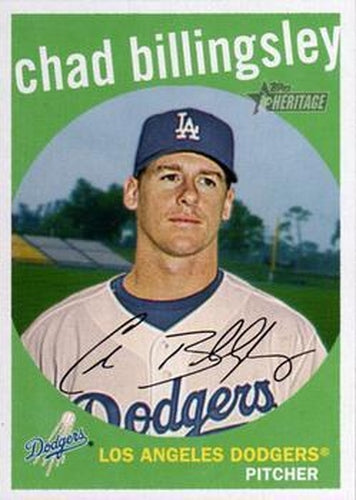 #285 Chad Billingsley - Los Angeles Dodgers - 2008 Topps Heritage Baseball