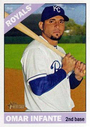 #285 Omar Infante - Kansas City Royals - 2015 Topps Heritage Baseball