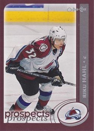 #285 Riku Hahl - Colorado Avalanche - 2002-03 O-Pee-Chee Hockey