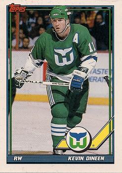 #285 Kevin Dineen - Hartford Whalers - 1991-92 Topps Hockey