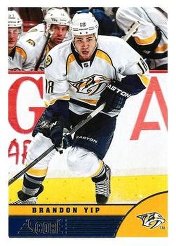 #285 Brandon Yip - Nashville Predators - 2013-14 Score Hockey