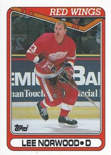 #285 Lee Norwood - Detroit Red Wings - 1990-91 Topps Hockey