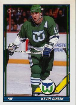 #285 Kevin Dineen - Hartford Whalers - 1991-92 O-Pee-Chee Hockey