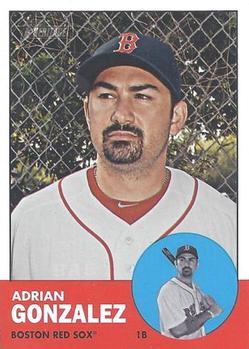 #285b Adrian Gonzalez - Boston Red Sox - 2012 Topps Heritage Baseball
