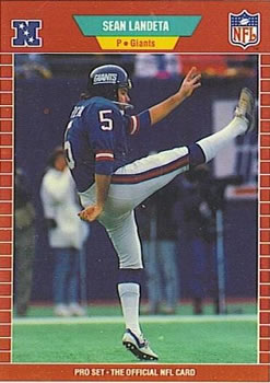 #286 Sean Landeta - New York Giants - 1989 Pro Set Football