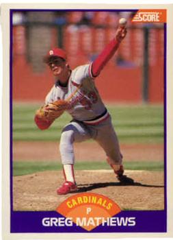 #286 Greg Mathews - St. Louis Cardinals - 1989 Score Baseball