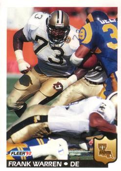 #286 Frank Warren - New Orleans Saints - 1992 Fleer Football