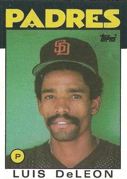 #286 Luis DeLeon - San Diego Padres - 1986 Topps Baseball