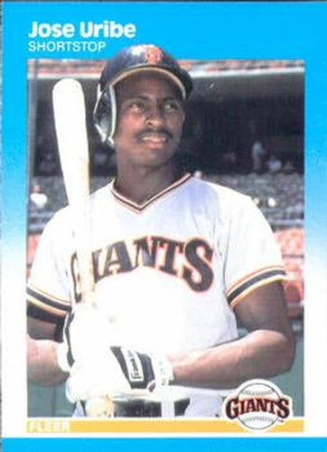 #286 Jose Uribe - San Francisco Giants - 1987 Fleer Baseball
