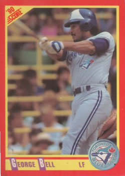 #286 George Bell - Toronto Blue Jays - 1990 Score Baseball