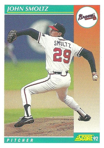 #287 John Smoltz - Atlanta Braves - 1992 Score Baseball