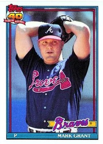 #287 Mark Grant - Atlanta Braves - 1991 Topps Baseball