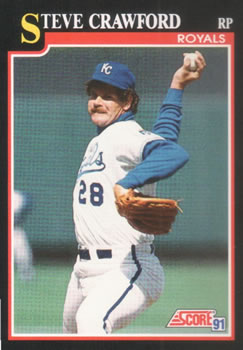 #287 Steve Crawford - Kansas City Royals - 1991 Score Baseball