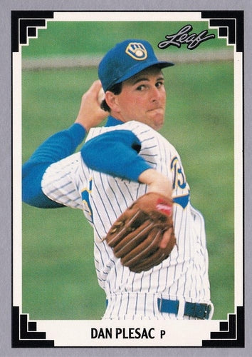 #287 Dan Plesac - Milwaukee Brewers - 1991 Leaf Baseball