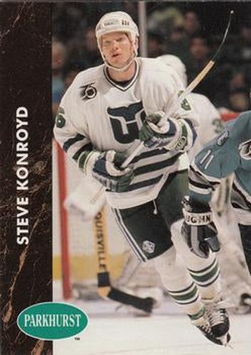 #287 Steve Konroyd - Hartford Whalers - 1991-92 Parkhurst Hockey