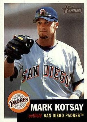 #287 Mark Kotsay - San Diego Padres - 2002 Topps Heritage Baseball