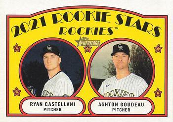 #287 Rockies 2021 Rookie Stars Ryan Castellani / Ashton Goudeau - Colorado Rockies - 2021 Topps Heritage Baseball