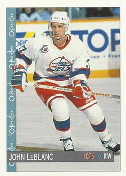 #287 John LeBlanc - Winnipeg Jets - 1992-93 O-Pee-Chee Hockey