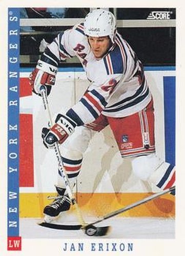 #287 Jan Erixon - New York Rangers - 1993-94 Score Canadian Hockey