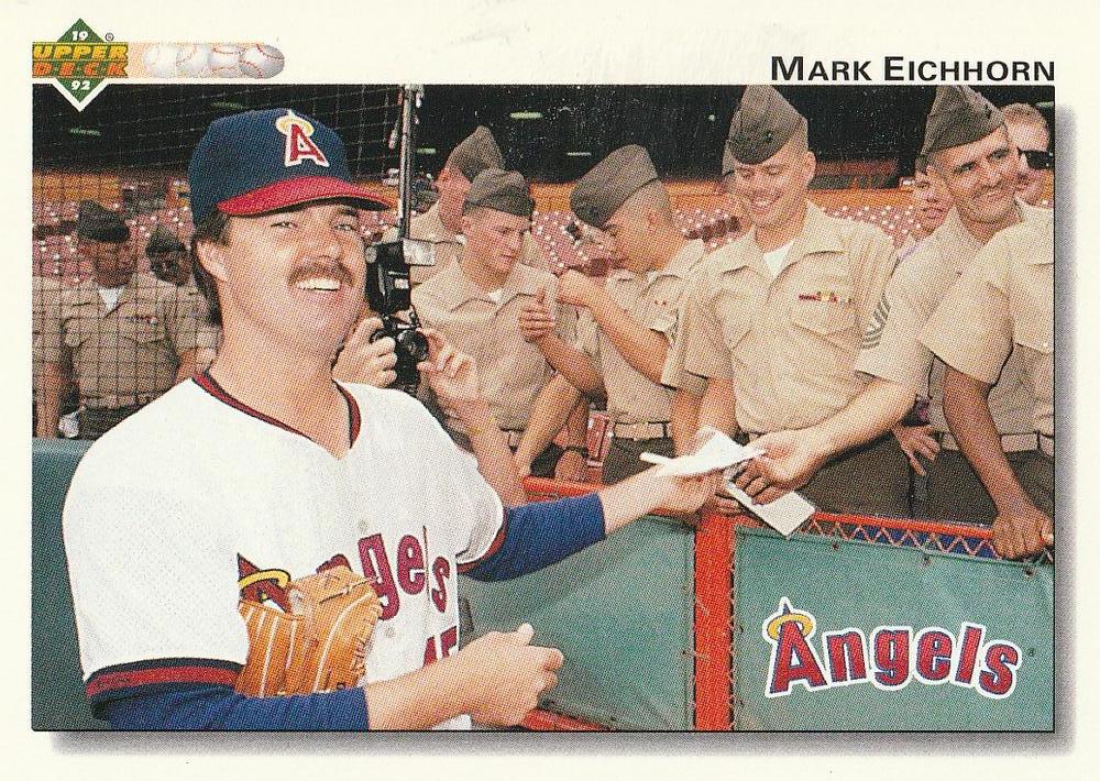 #287 Mark Eichhorn - California Angels - 1992 Upper Deck Baseball