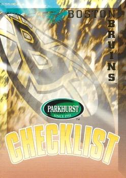 #288 Bruins Checklist - Boston Bruins - 1995-96 Parkhurst International Hockey