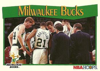 #288 Milwaukee Bucks - Milwaukee Bucks - 1991-92 Hoops Basketball