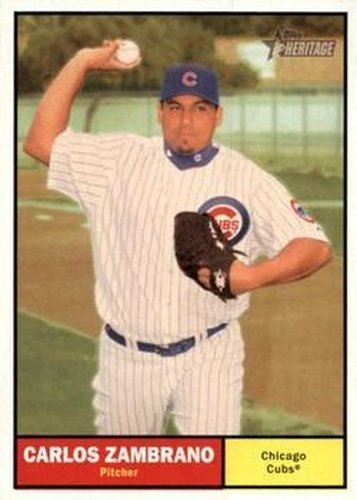#288 Carlos Zambrano - Chicago Cubs - 2010 Topps Heritage Baseball