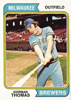 #288 Gorman Thomas - Milwaukee Brewers - 1974 Topps Baseball