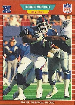 #288 Leonard Marshall - New York Giants - 1989 Pro Set Football