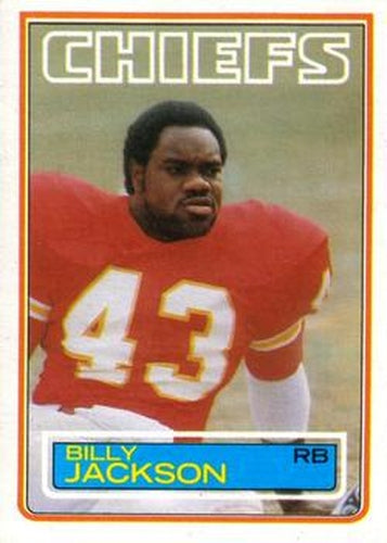 #288 Billy Jackson - Kansas City Chiefs - 1983 Topps Football