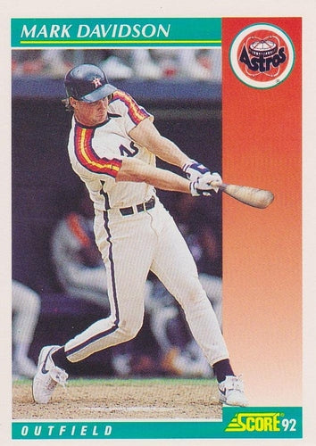 #289 Mark Davidson - Houston Astros - 1992 Score Baseball
