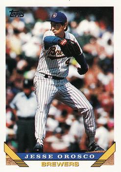 #289 Jesse Orosco - Milwaukee Brewers - 1993 Topps Baseball
