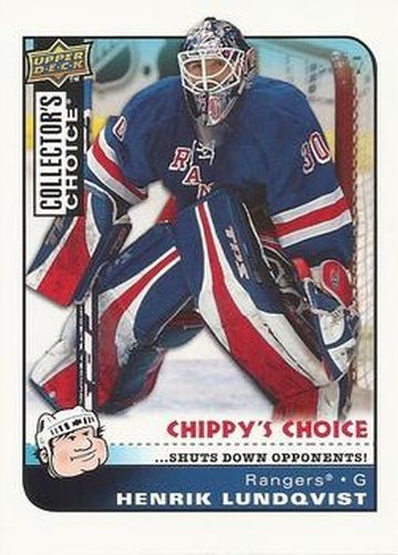 #289 Henrik Lundqvist - New York Rangers - 2008-09 Collector's Choice Hockey