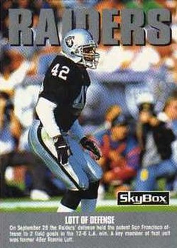 #289 Ronnie Lott - Los Angeles Raiders - 1992 SkyBox Impact Football